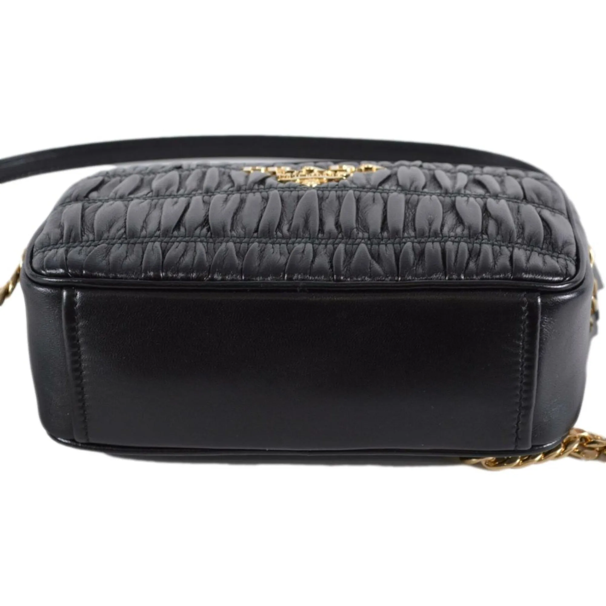 Prada Black Gaufre Leather Small Crossbody Bag