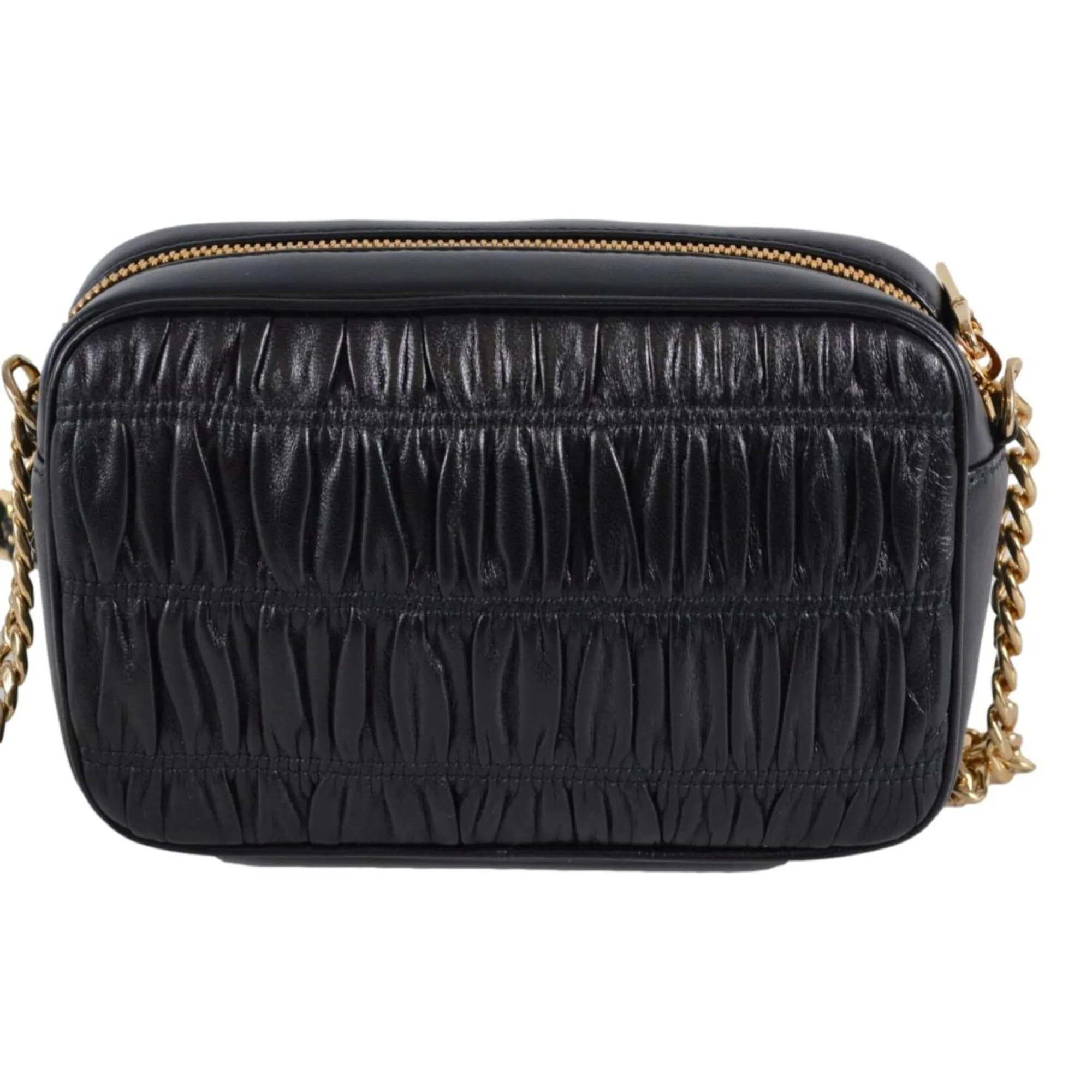 Prada Black Gaufre Leather Small Crossbody Bag