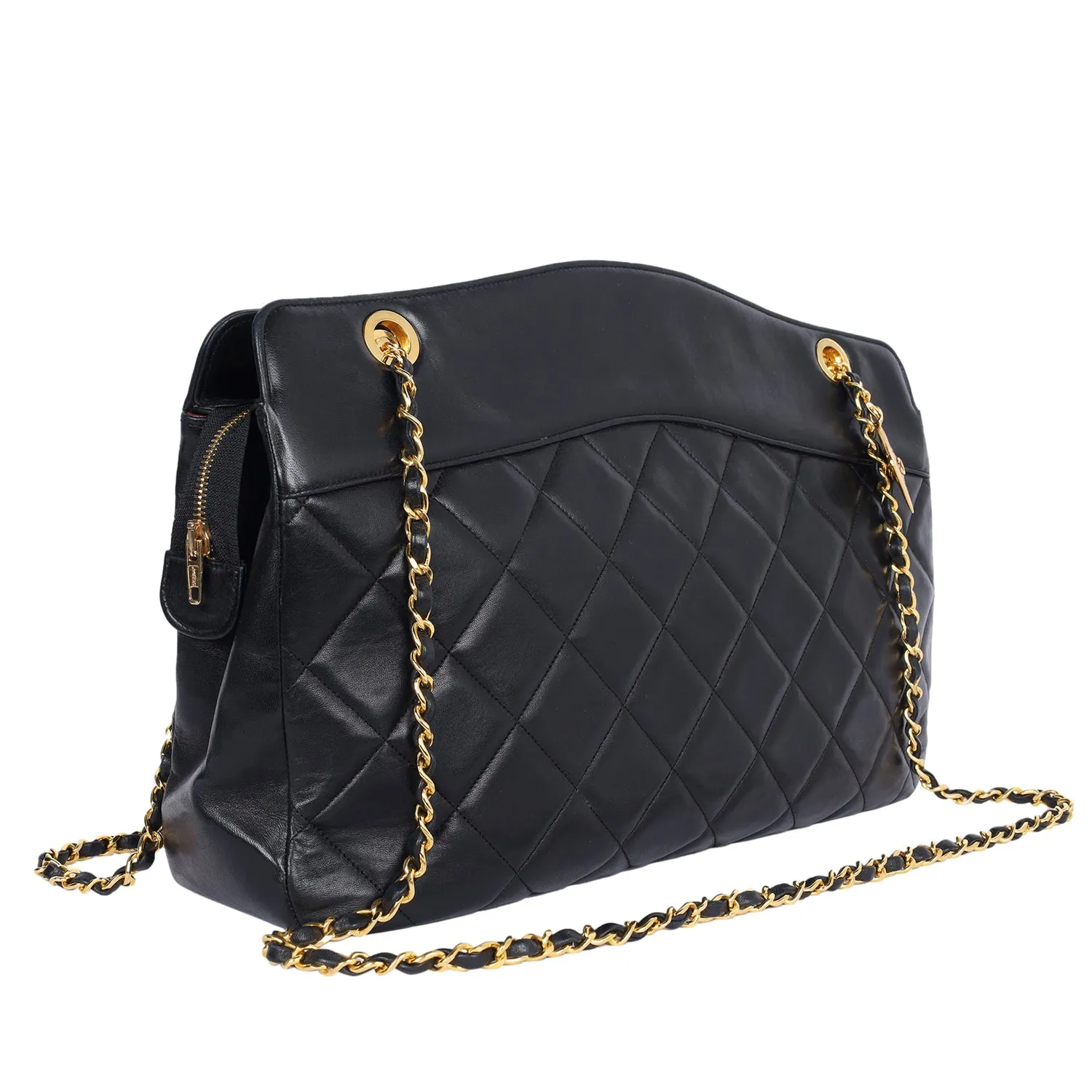 Quilted Lambskin Leather Shoulder Bag (Authentic Pre-owned)