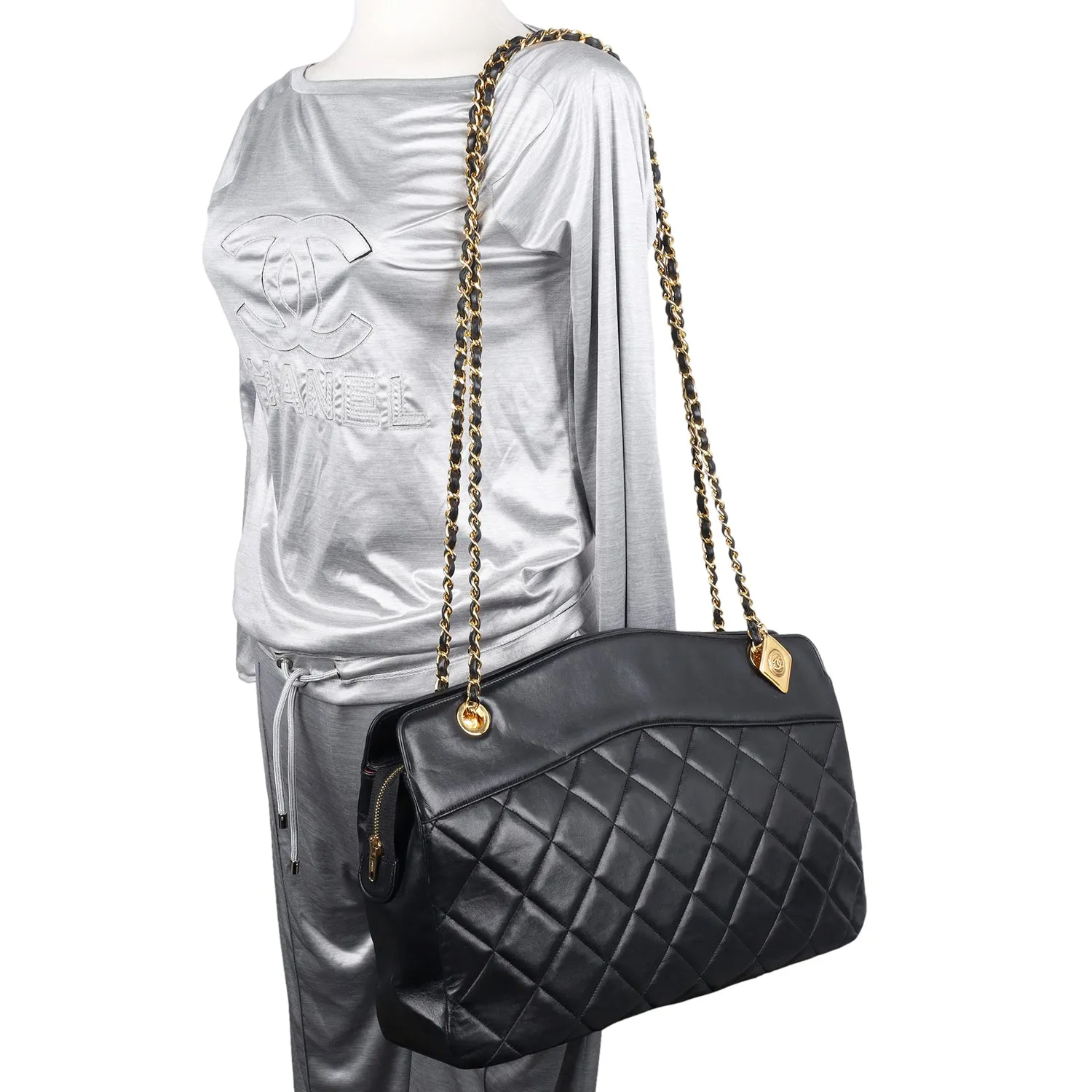 Quilted Lambskin Leather Shoulder Bag (Authentic Pre-owned)