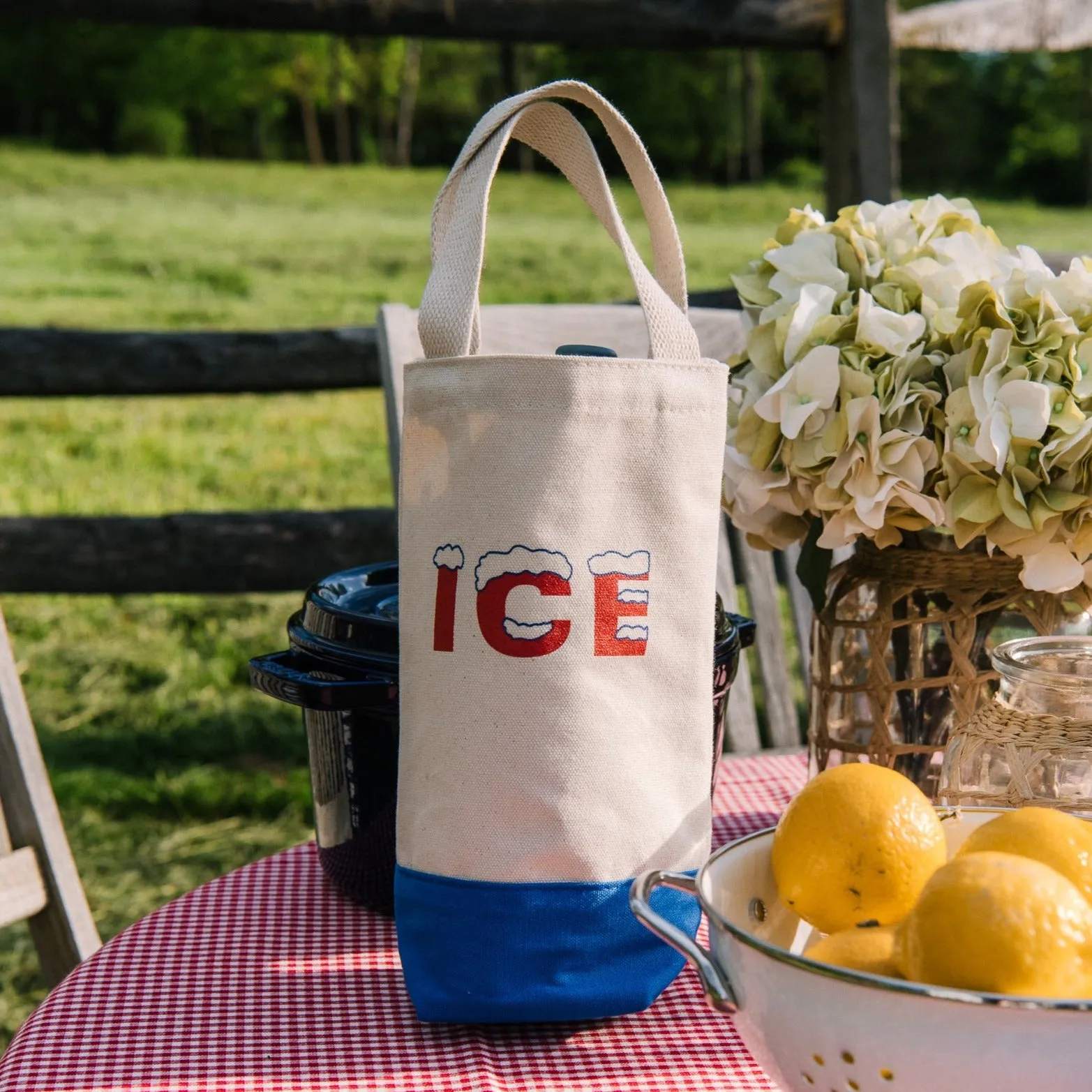 Retro Ice Canvas Wine Tote