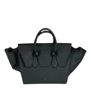 Small Tie Handbag in Black Crisped Calfskin