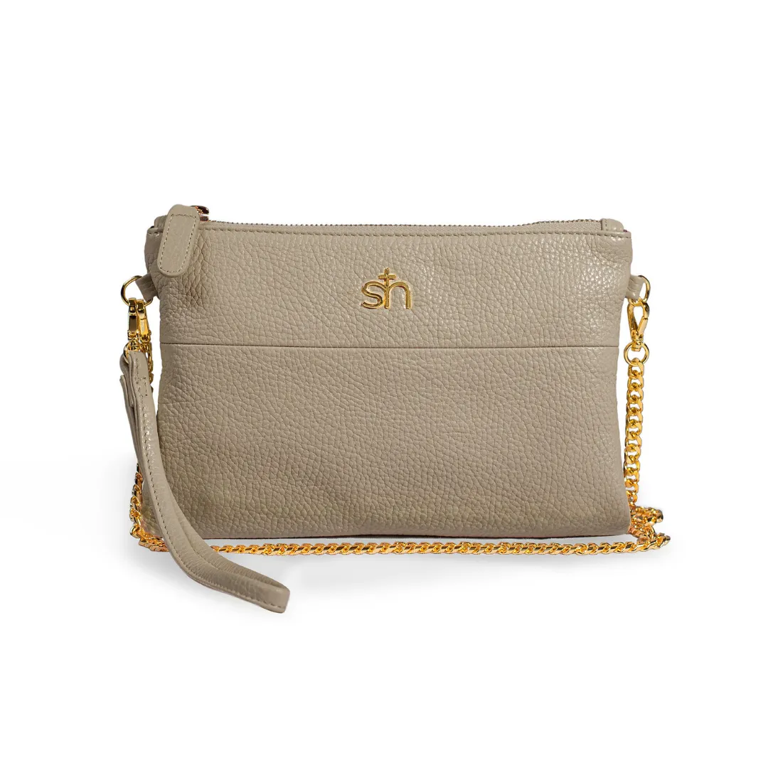 Soho Wristlet Clutch- Taupe