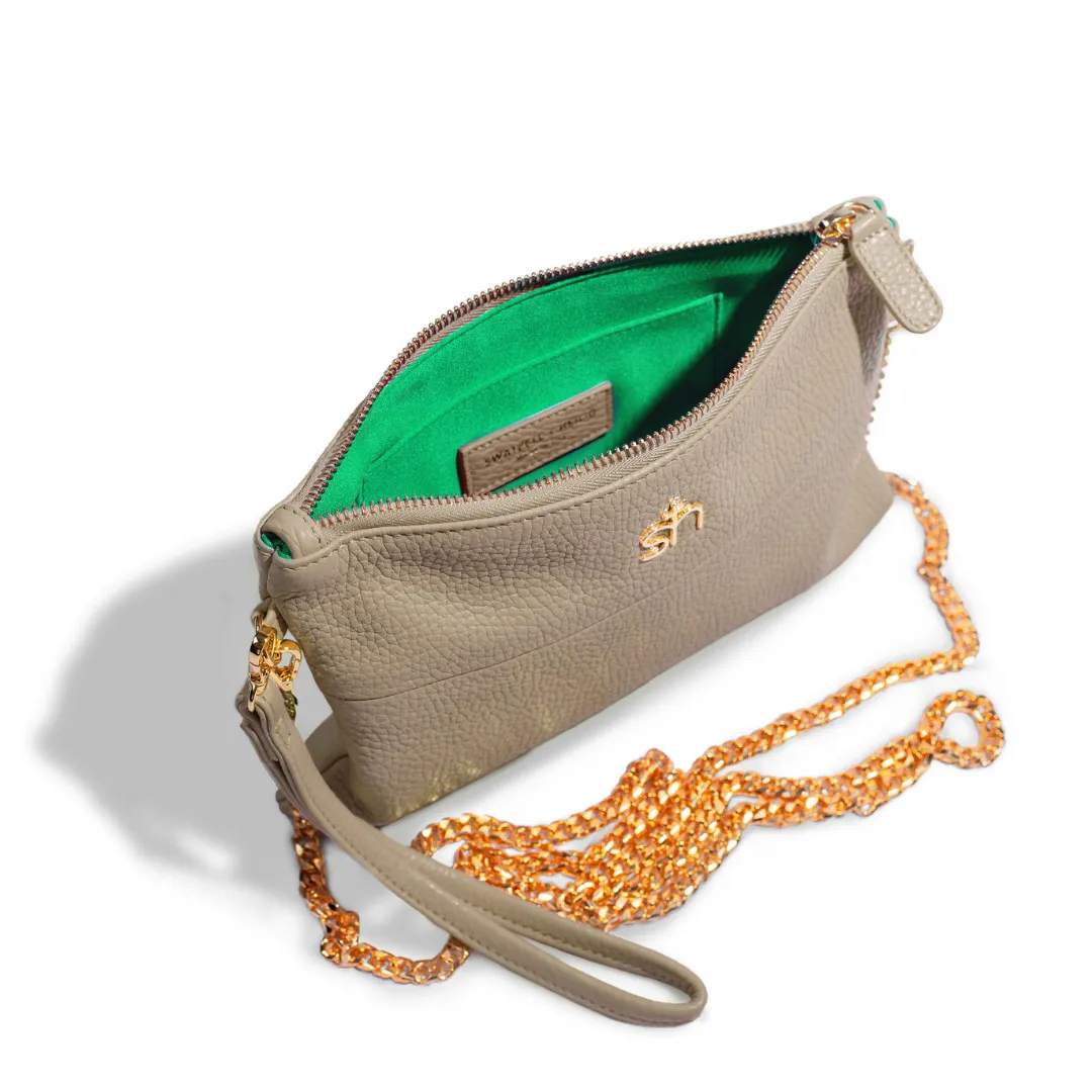 Soho Wristlet Clutch- Taupe