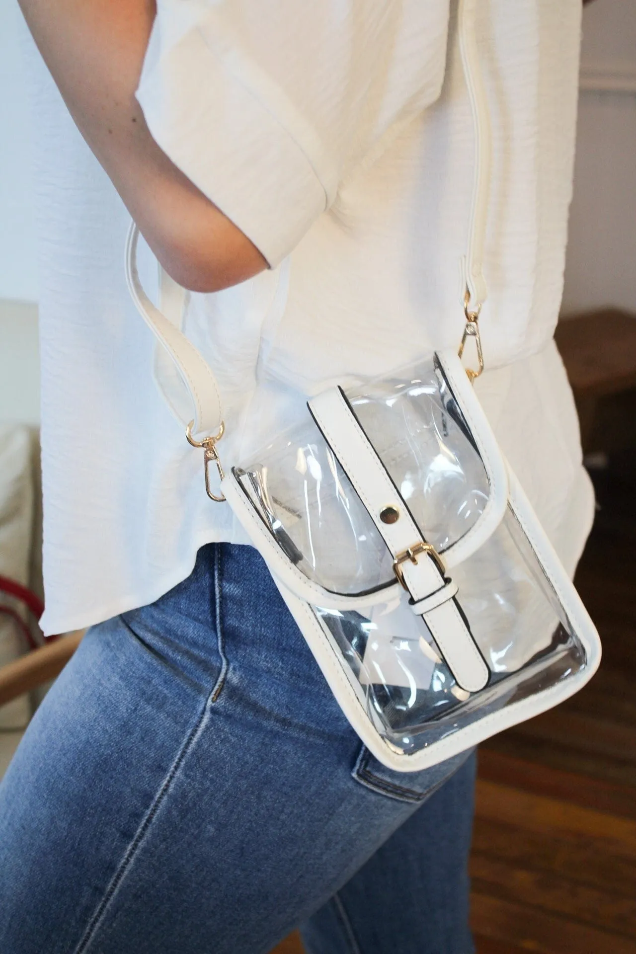 TG10608 Game Day Clear Buckle Strap Mini Crossbody Bag
