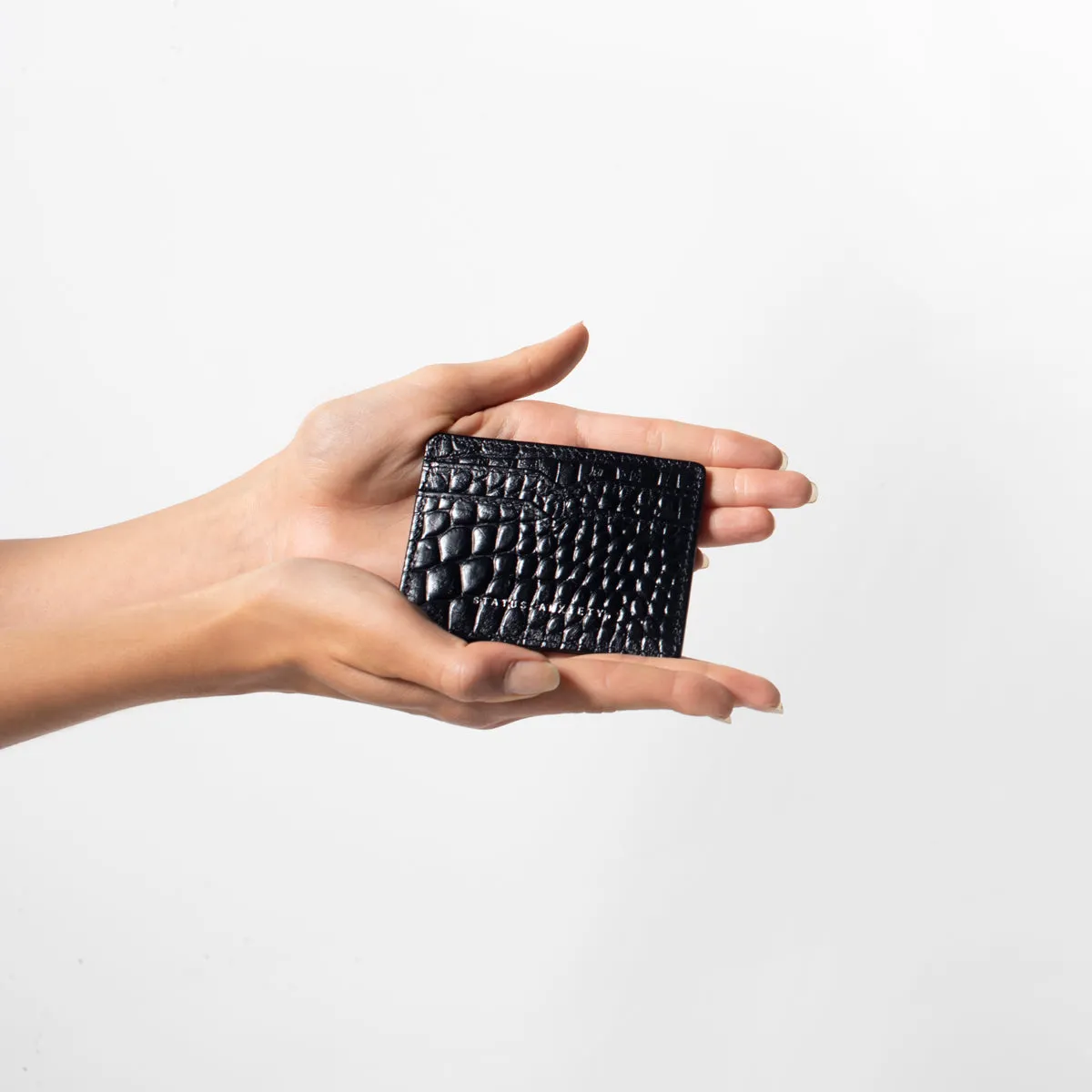 Together For Now Wallet - Black Croc Emboss