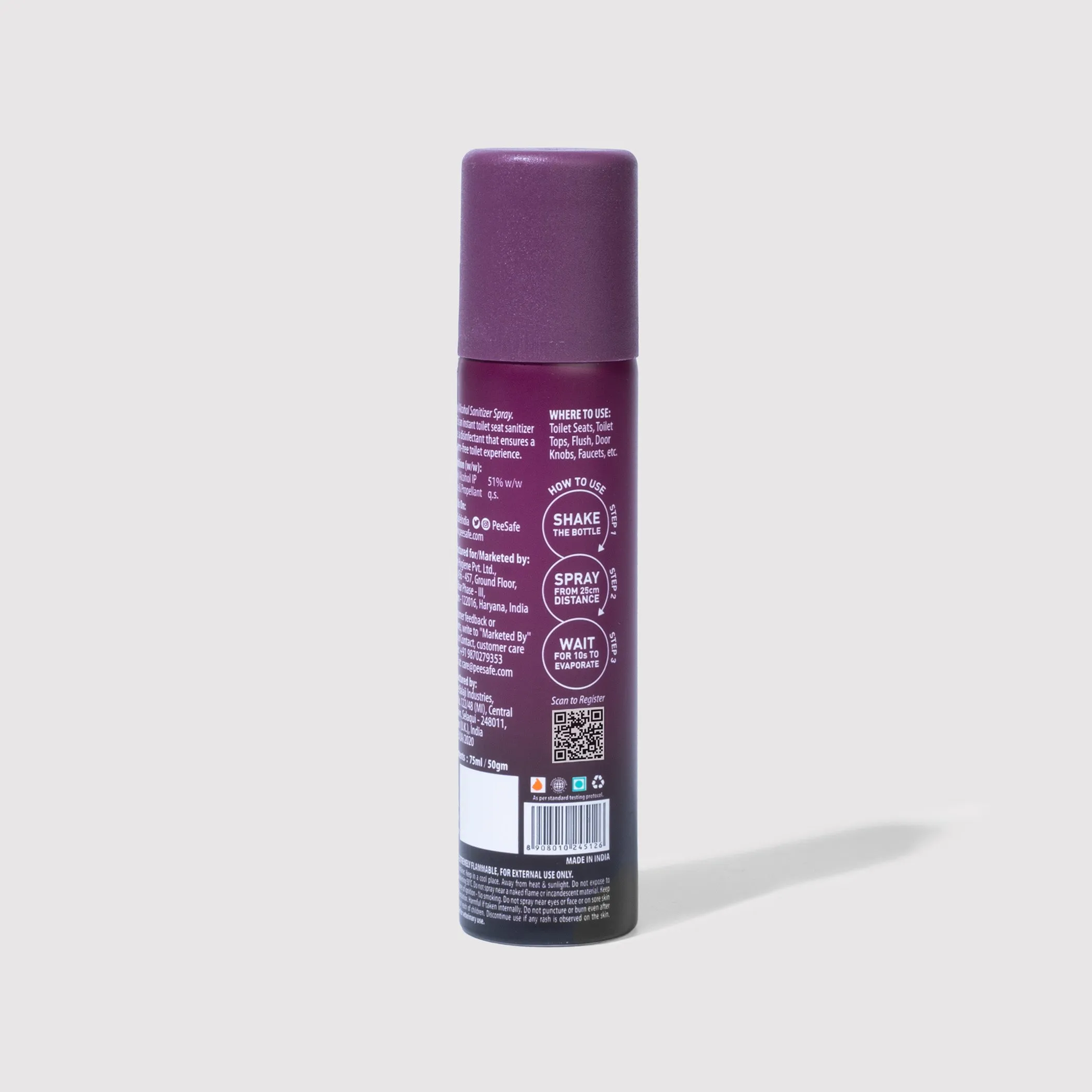 Toilet Seat Sanitizer Spray (Lavender) - 75 ML