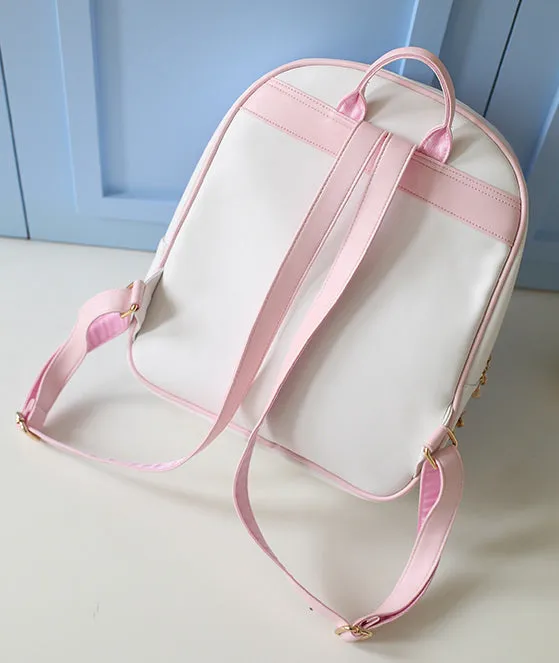 Transparent Jelly Bow Bag Pink & Blue Backpack