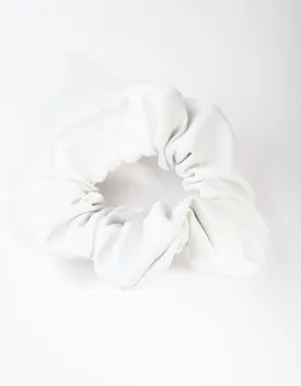 White Leatherette Scrunchie