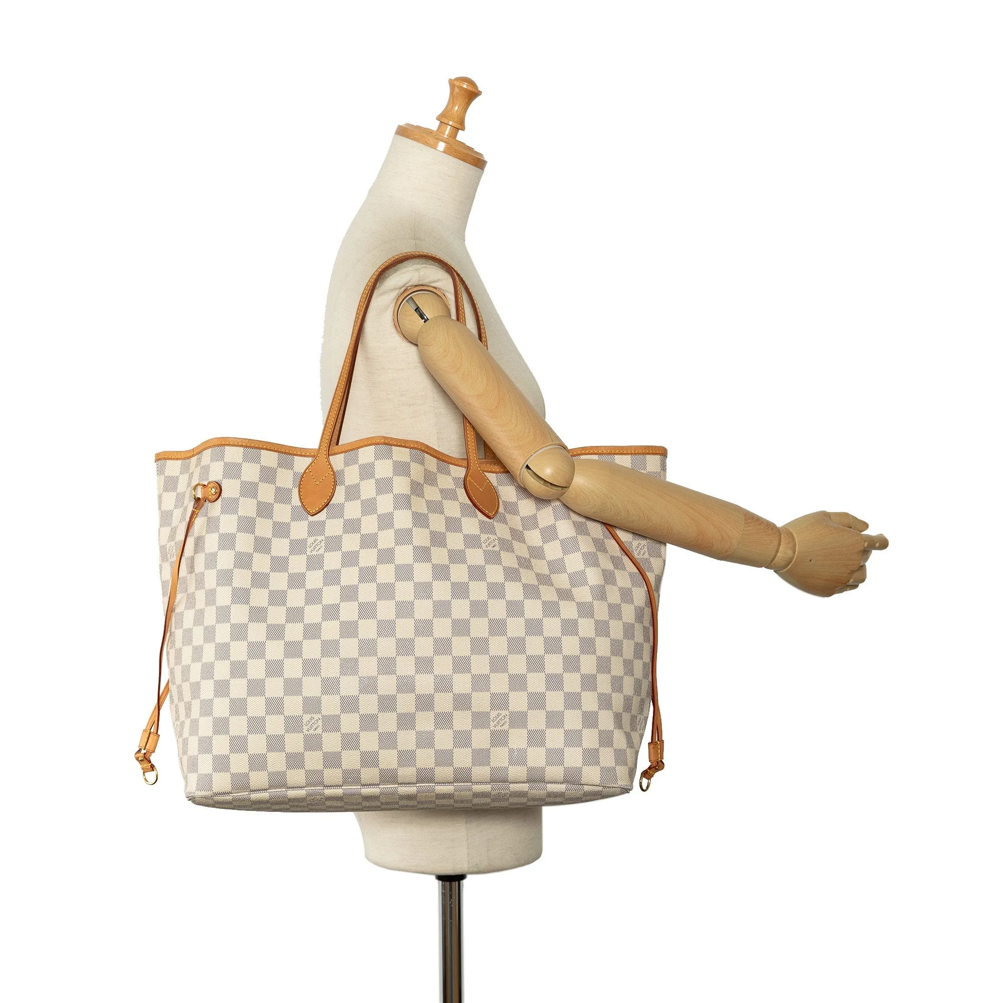 White Louis Vuitton Damier Azur Neverfull GM Tote Bag