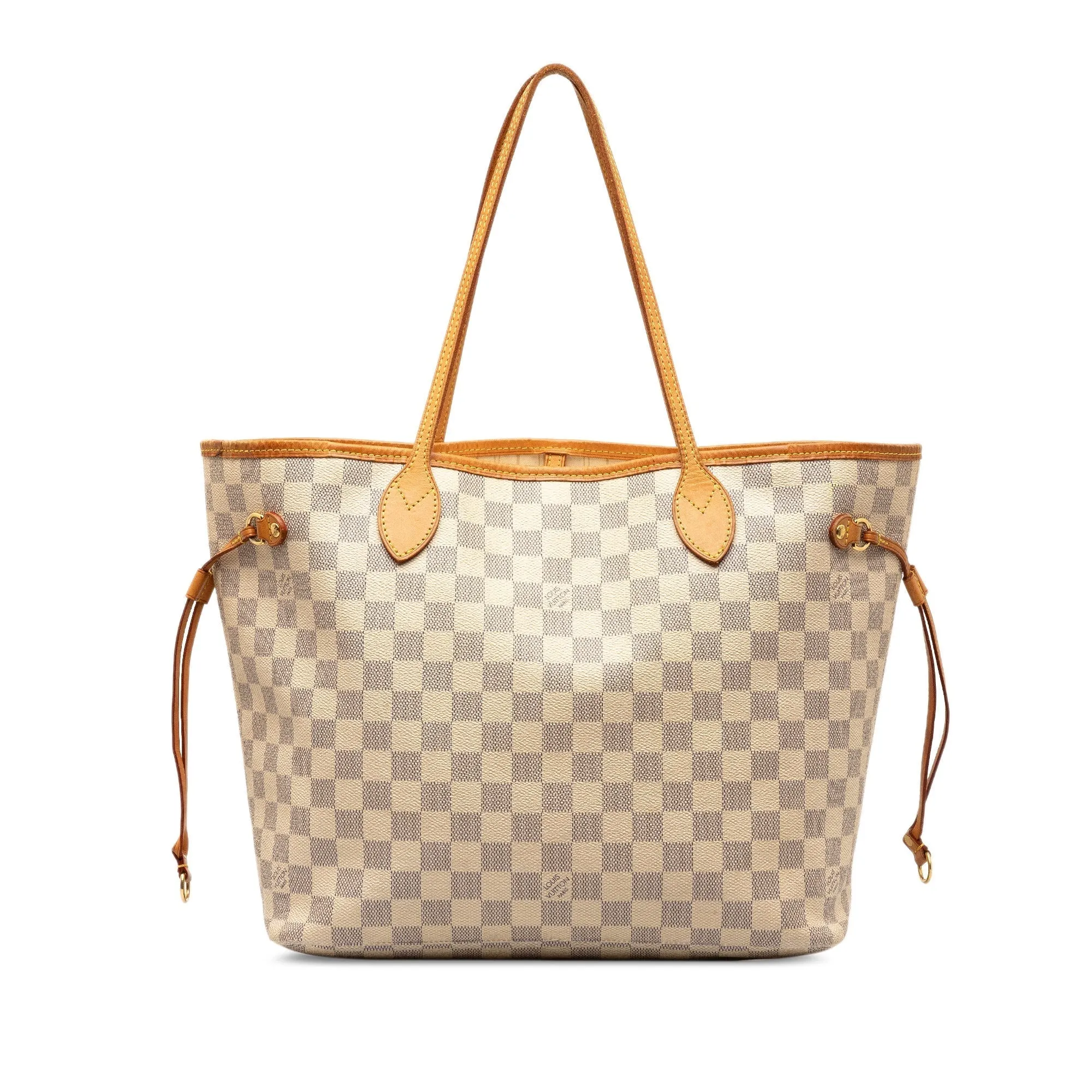 White Louis Vuitton Damier Azur Neverfull MM Tote Bag