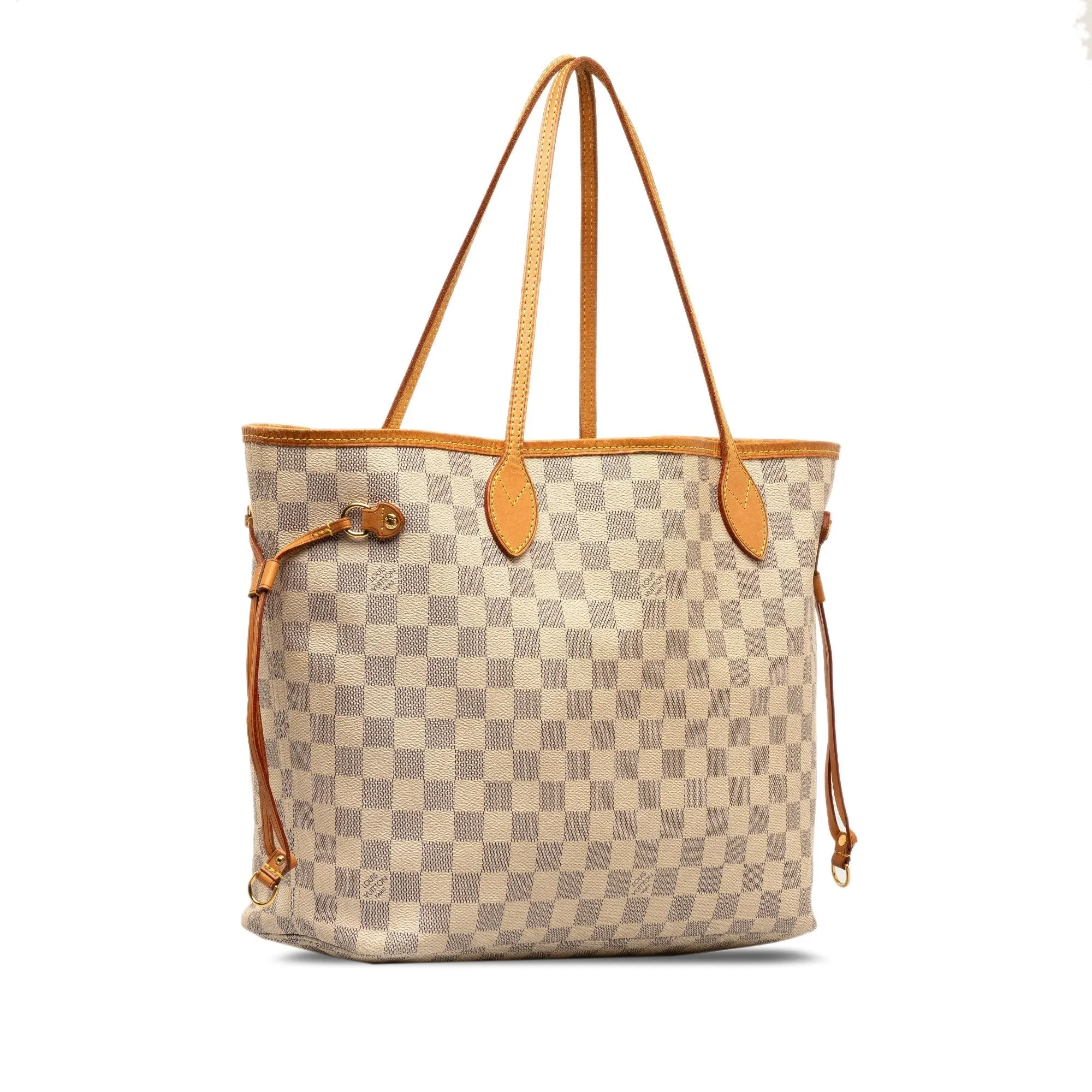 White Louis Vuitton Damier Azur Neverfull MM Tote Bag