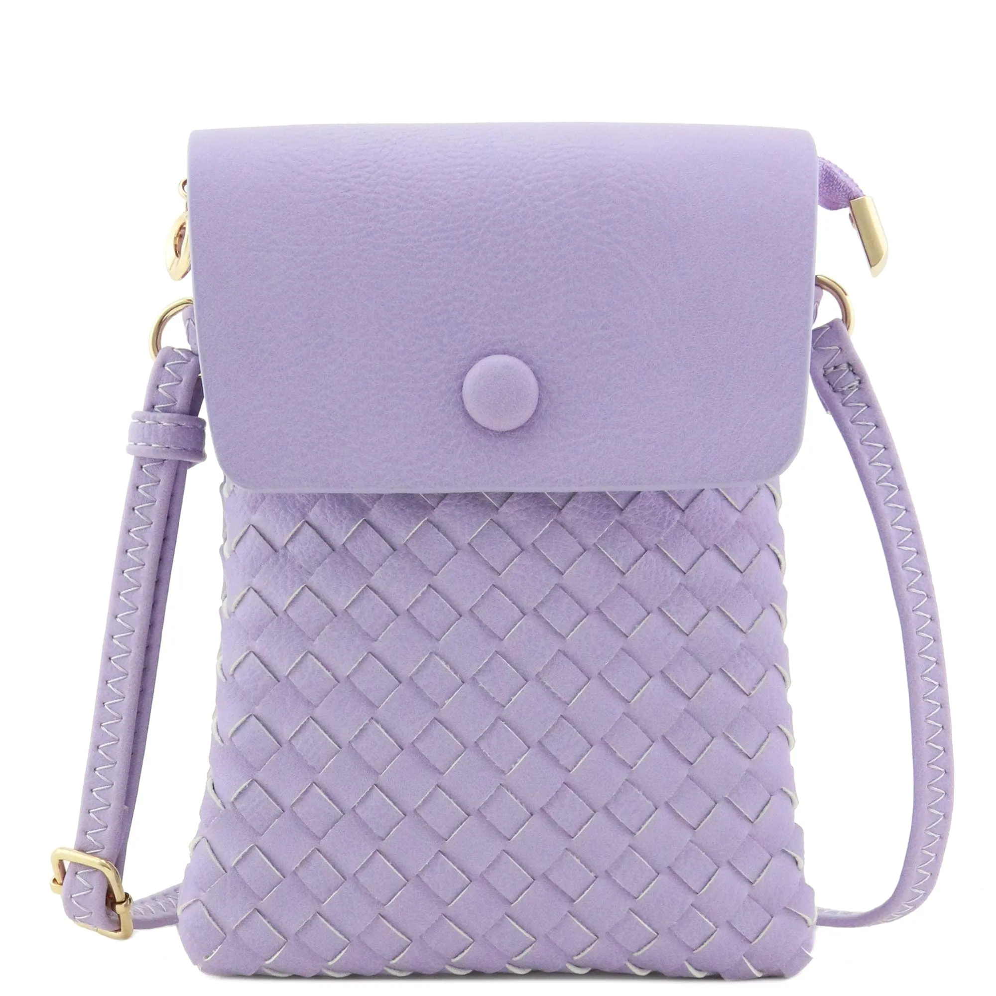 WU115 Wanda Woven Flapover Crossbody Bag Cell Phone Purse