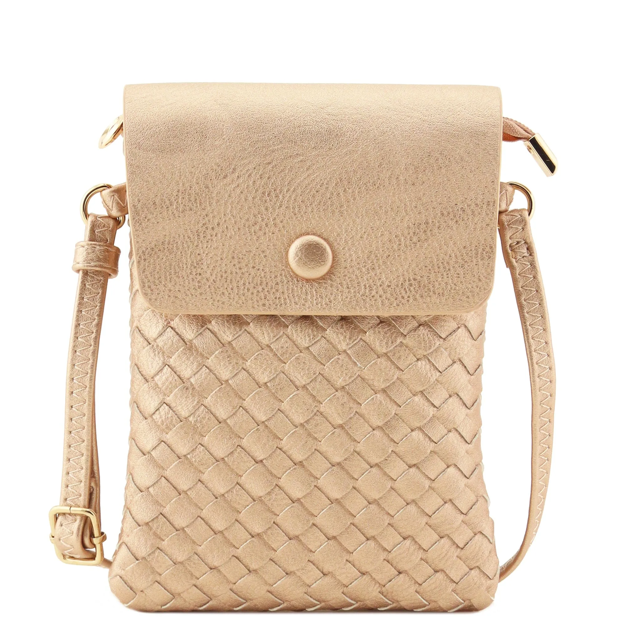WU115 Wanda Woven Flapover Crossbody Bag Cell Phone Purse