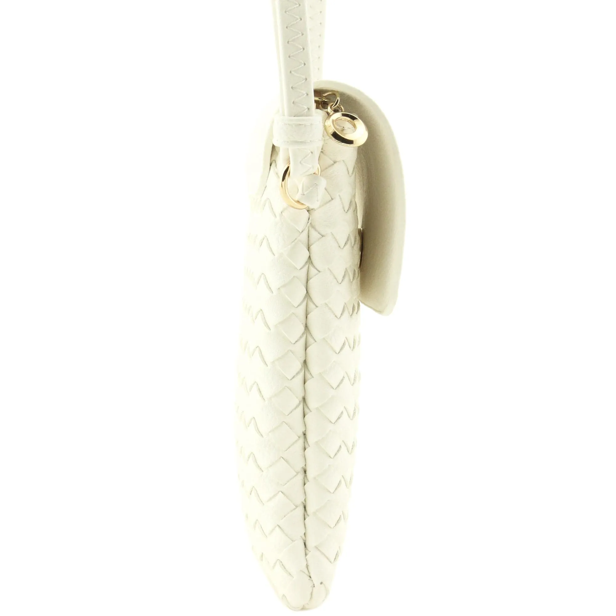 WU115 Wanda Woven Flapover Crossbody Bag Cell Phone Purse