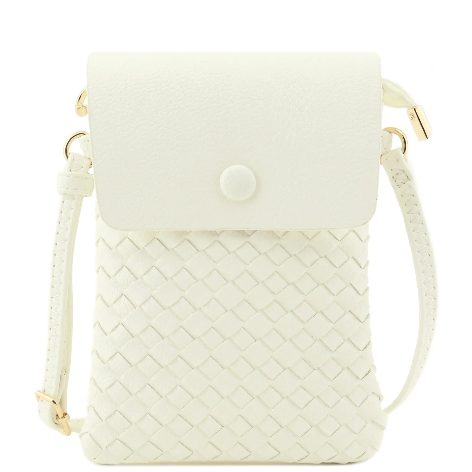 WU115 Wanda Woven Flapover Crossbody Bag Cell Phone Purse